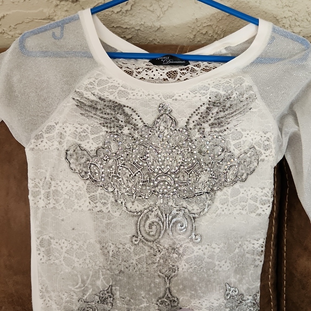 Angels & Diamonds bling sheer top
